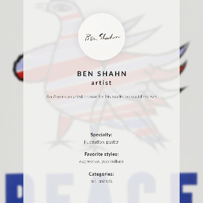 Poster McCarthy Peace (1968) med fågel av Ben Shahn