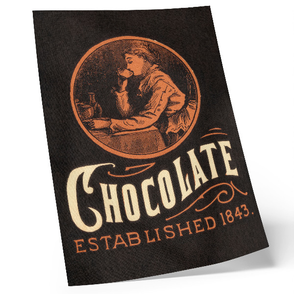 Hållbar väggposter Webbs choklad (1843) – kromolitografi