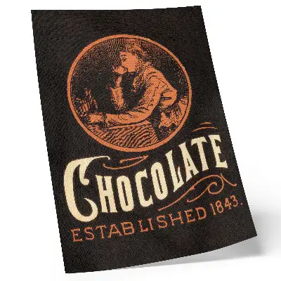 Webbs choklad 1843 hållbar väggposter i kromolitografi