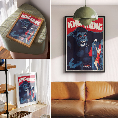 Hållbar väggposter Dansk filmaffisch för King Kong (1933)