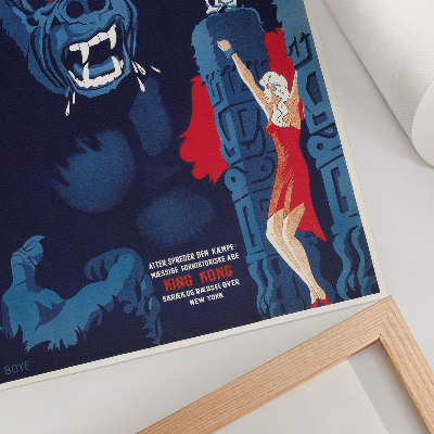 Hållbar väggposter Dansk filmaffisch för King Kong (1933)
