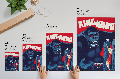 Hållbar väggposter Dansk filmaffisch för King Kong (1933)
