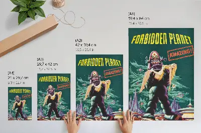 Dekorativ väggaffisch motivet Den förbjudna planeten med roboten Robby från 1956
