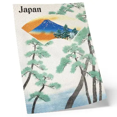 Poster vintageillustration av japanska regeringsjärnvägens resor från 1930
