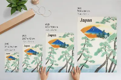 Poster vintageillustration av japanska regeringsjärnvägens resor från 1930