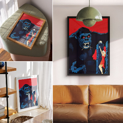 Hållbar väggposter Dansk filmaffisch för King Kong (1933)