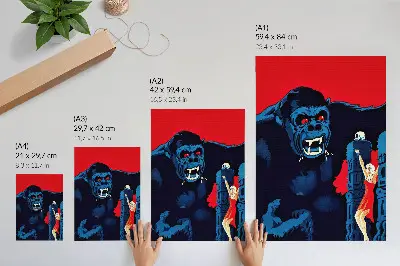 Hållbar väggposter dansk filmaffisch för King Kong från 1933