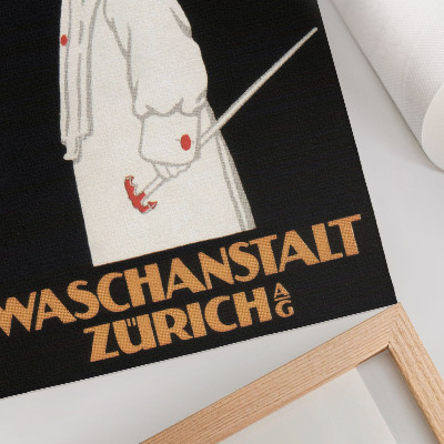 Dekorativ väggaffisch Waschanstalt Zurich (1905), en historisk reklamaffisch av Robert Hardmeyer