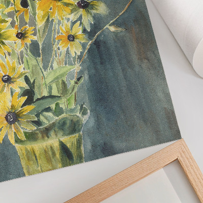 Hållbar väggposter Vas med rudbeckior (1915) av Hannah Borger Overbeck