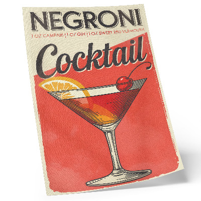 Affisch Negronicocktail med citron och körsbär