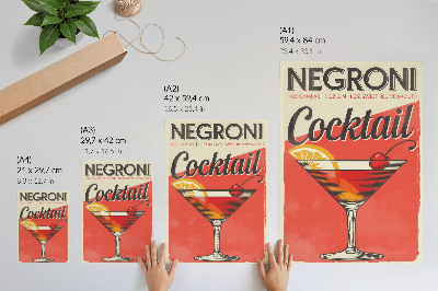 Affisch Negronicocktail med citron och körsbär