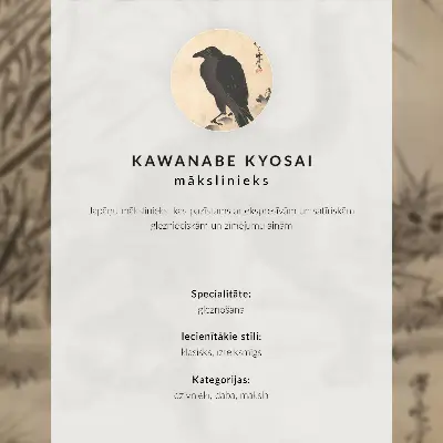 Katt som fångar en groda av Kawanabe Kyosai hållbar väggposter