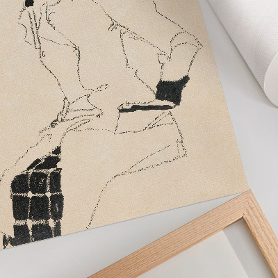 Hållbar väggposter Porträtt av en kvinna (1910) av Egon Schiele – en feminin linjeteckning från MET-museets samling
