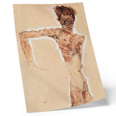 Dekorativ väggaffisch Naken man: Självporträtt (1911) av Egon Schiele – en mansmålning från MET-museets samling