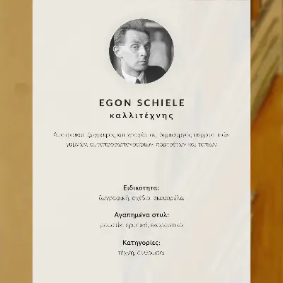 Dekorativ väggaffisch med Egon Schieles Självporträtt från 1911 naken man som är en målning från MET museets samling