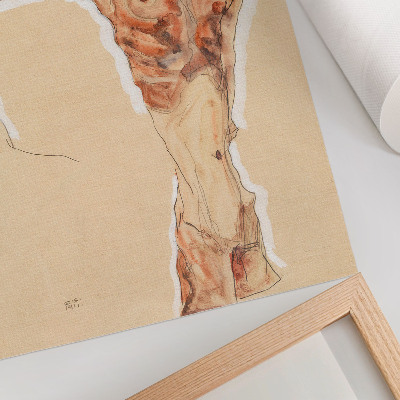 Dekorativ väggaffisch Naken man: Självporträtt (1911) av Egon Schiele – en mansmålning från MET-museets samling