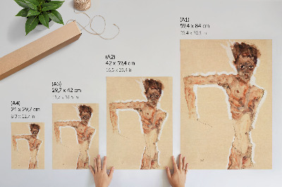 Dekorativ väggaffisch Naken man: Självporträtt (1911) av Egon Schiele – en mansmålning från MET-museets samling