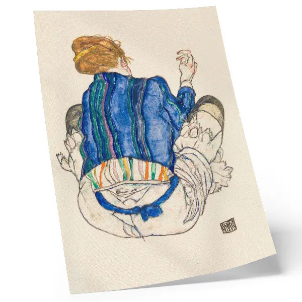 Poster Sittande kvinna, bakifrån (1917) av Egon Schiele från MET:s samling