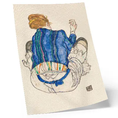Poster Sittande kvinna, bakifrån (1917) av Egon Schiele från MET:s samling