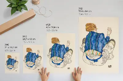 Poster Sittande kvinna, bakifrån (1917) av Egon Schiele från MET:s samling