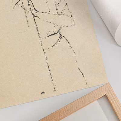 Dekorativ väggaffisch Porträtt av en kvinna (1910) av Egon Schiele – en feminin linjeteckning från MET-museets samling