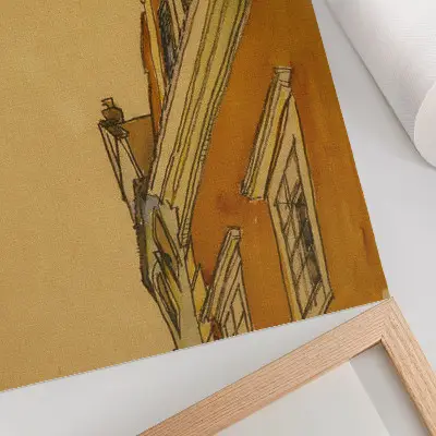 Poster byggnadens framsida (hus i Krumau, 1910) av Egon Schiele