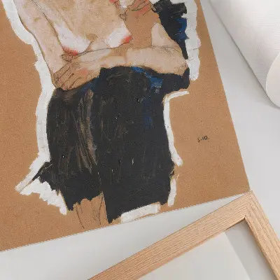 Hållbar väggposter med målningen Den busiga från 1910 av Egon Schiele i hög upplösning
