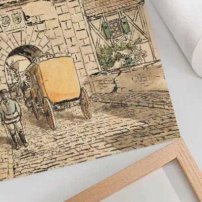 Stadsport med vagn (studentarbete) poster av Egon Schiele