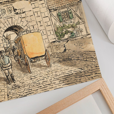 Poster Stadsport med vagn (studentarbete) av Egon Schiele