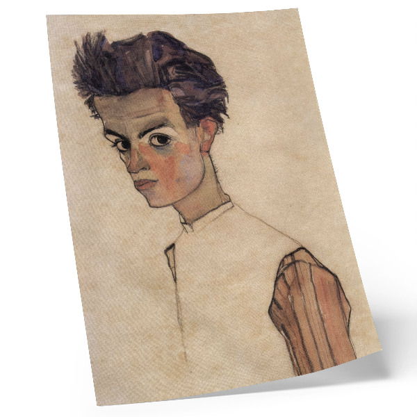 Hållbar väggposter Självporträtt av Egon Schiele (1910)