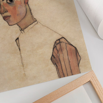 Hållbar väggposter Självporträtt av Egon Schiele (1910)