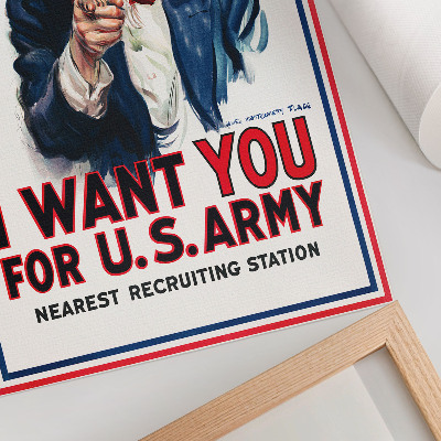 Poster Efterlysningsaffisch för amerikanska soldater, en estetisk litografi av James Montgomery Flagg