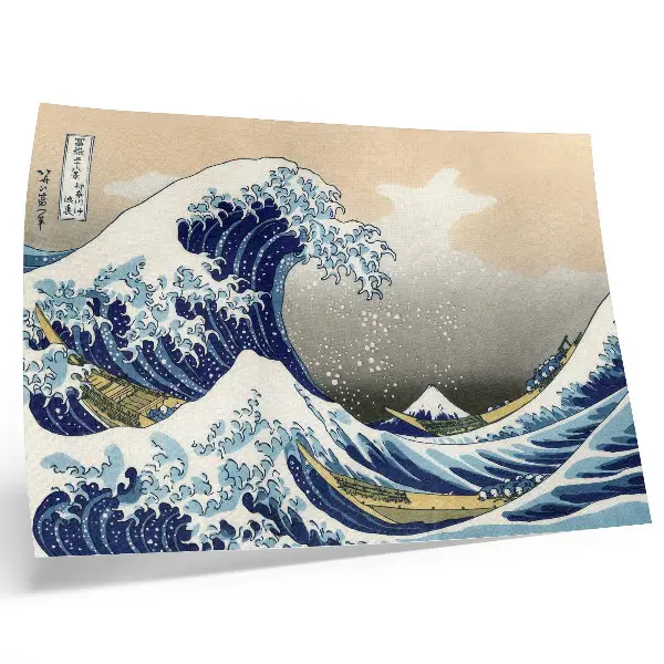 Den stora vågen utanför Kanagawa av Hokusai stilren väggposter med japanskt ukiyo-e träblocktryck