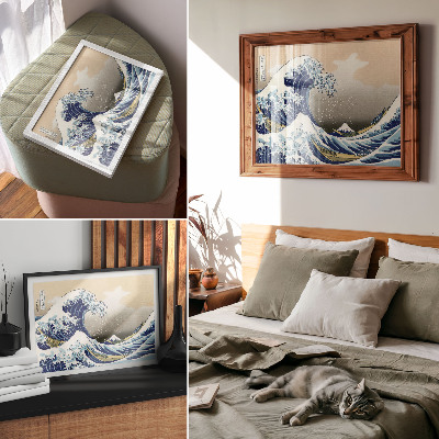 Stilren väggposter Den stora vågen utanför Kanagawa (1760–1849) av Hokusai – japanskt ukiyo-e träblocktryck