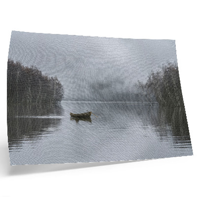 Poster till sovrum Himmel och vatten, dimma och träd, lugn och ro