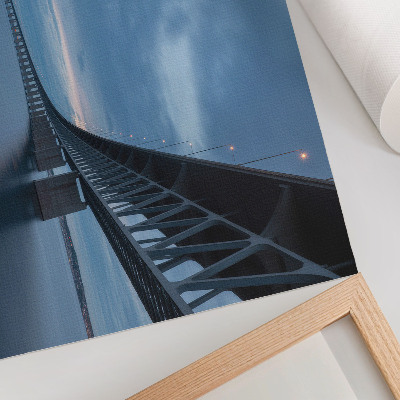 Väggposter En modern bro över lugnt vatten