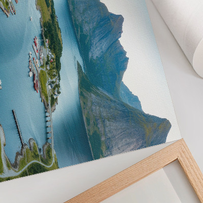 Väggposter Fjordar, berg, stad, lugn och harmoni
