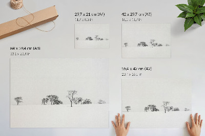 Poster till sovrum Minimalistisk landskap vinterträd fred