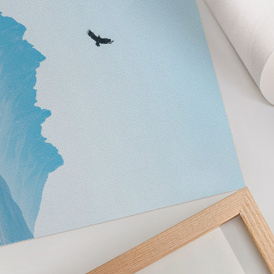 Väggposter Minimalistiskt bergsfågellandskap