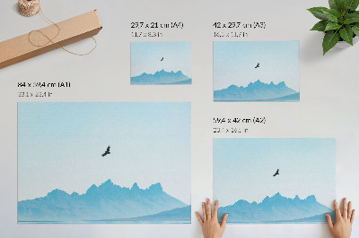 Väggposter Minimalistiskt bergsfågellandskap