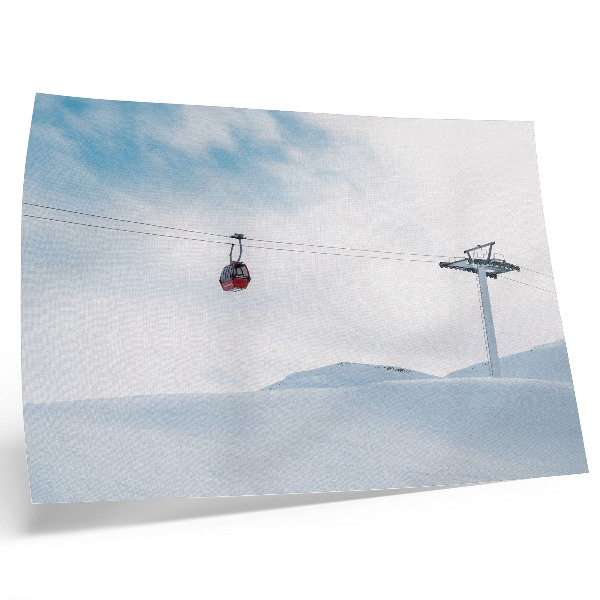 Poster till sovrum Berg, linbana, himmel, dynamisk färgkontrast