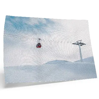Poster till sovrum berg, linbana och himmel med dynamisk färgkontrast