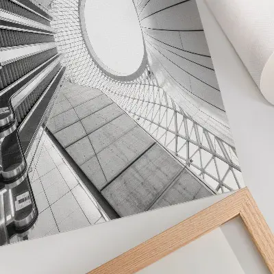 Poster till sovrum med minimalistisk futuristisk arkitektur