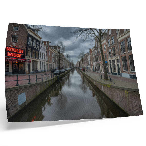 Väggposter Kanal, mild arkitektur, stämningsfull himmel