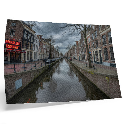 Väggposter Kanal, mild arkitektur, stämningsfull himmel