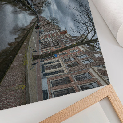 Väggposter Kanal, mild arkitektur, stämningsfull himmel