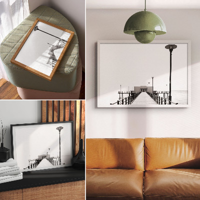 Väggposter Minimalistisk bro, rätlinjig arkitektur
