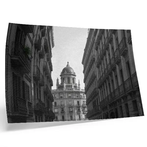 Poster med symmetriska fasader av historisk stadsarkitektur till sovrum