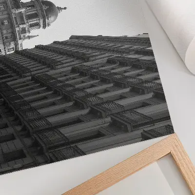 Poster med symmetriska fasader av historisk stadsarkitektur till sovrum