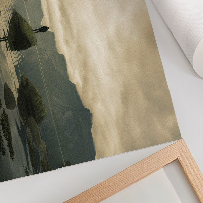 Väggposter Berg sjö person fredlig harmoni i naturen